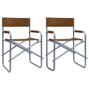 vidaXL Director's Chairs 2 pcs Steel Brown