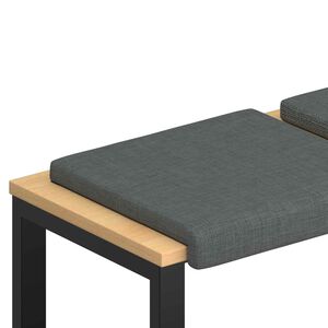 vidaXL Bench Cushion 2 pcs Fabric Dark Grey Depth 35 cm
