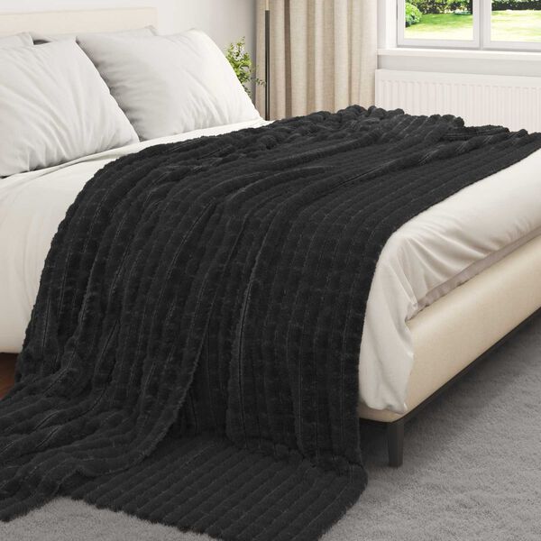 vidaXL Throw Blankets 6 pcs Black 240 x 220 cm Fleece