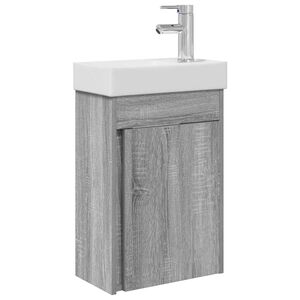 vidaXL Bathroom Vanity Unit with Tap Grey Sonoma 40.5 x 22.5 x 62 cm