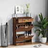 vidaXL Shoe Cabinet Smoked Oak 63x24x104 cm Engineered Wood