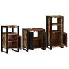 vidaXL Bathroom Furniture Set with Door 3 pcs Brown Solid Reclaim Wood