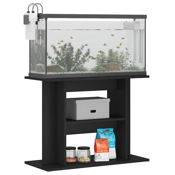 vidaXL Aquarium Stand Black 80x35x60 cm Engineered Wood