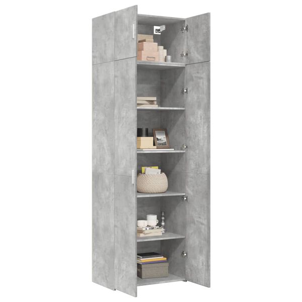 vidaXL Storage Cabinet Concrete Grey 70x42.5x225 cm Engineered Wood