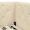 vidaXL Corner Bed Frame with Headboard Cream 90 x 200 cm Fabric