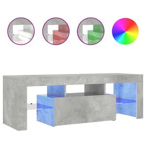 vidaXL TV Cabinet with LED Lights Concrete Grey 120x35x40 cm