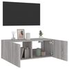 vidaXL TV Wall Cabinet with LED Lights Grey Sonoma 80x35x31 cm