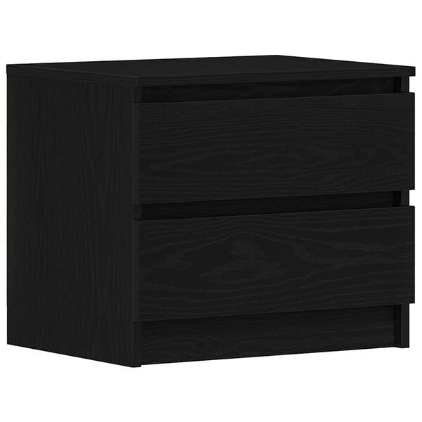 vidaXL Bedside Cabinet with Drawer 2 pcs Black Oak 50 x 40 x 43.5 cm