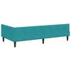 vidaXL Corner Bed Frame with Headboard Turquoise 90 cm x 190 cm Velvet