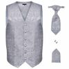 vidaXL Mens Weddingvest Set Silver 56 Polyester