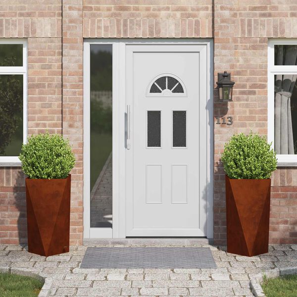 vidaXL Planter 2 pcs Rusty 40 x 40 x 75 cm Weathering Steel