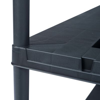 vidaXL Storage Shelf Rack Black 260 kg 90x40x180 cm Plastic