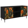 vidaXL TV Cabinet ZAANDAM 102 x 33 x 51 cm Black Oak Engineered Wood