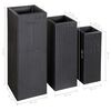 vidaXL Garden Raised Beds 3 pcs Poly Rattan Black