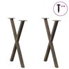 vidaXL Dining Table Legs X-Shaped 2 pcs Natural Steel 50x(72-73) cm Steel