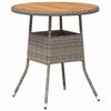 vidaXL Dinner Table Grey and Acacia 70 x 70 x 73 cm Solid Acacia Wood