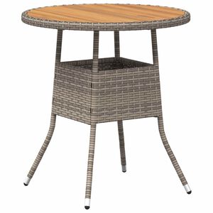 vidaXL Dinner Table Grey and Acacia 70 x 70 x 73 cm Solid Acacia Wood