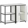 vidaXL Kitchen Storage Set with Shelf 2 pcs White Cold-rolled Steel