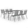 vidaXL 7 Piece Garden Dining Set Steel Dark Grey