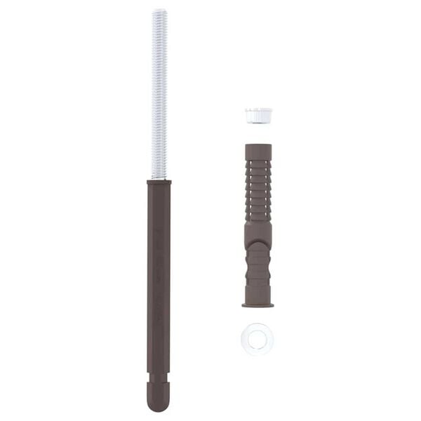 vidaXL Floating Shelf Brackets 12 pcs Brown Ø10 x 170 mm Steel