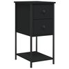 vidaXL Bedside Cabinet Black 32x42x70 cm Engineered Wood