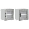 vidaXL Wall Glass Cabinet LUCCA 2 pcs Concrete Grey Engineered Wood