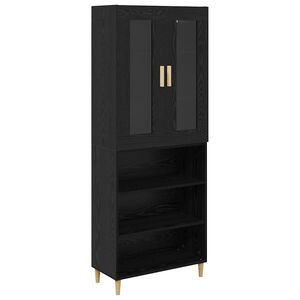 vidaXL Highboard Black Oak 69.5 x 34 x 180 cm