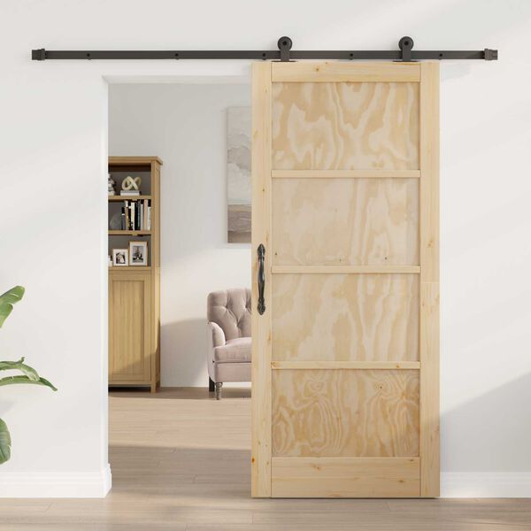 vidaXL Sliding Door ORKDAL Brown 86 x 198.5 cm Solid Pine Wood