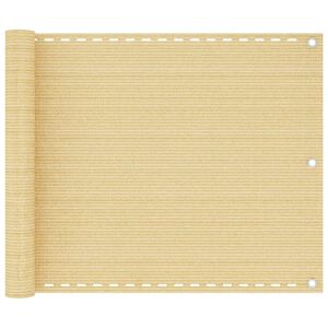 vidaXL Balcony Screen Beige 75x300 cm HDPE