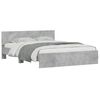 vidaXL Bed Frame with Headboard and LED Concrete Grey 150x200 cm King Size