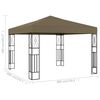 vidaXL Gazebo 3x3 m Taupe Fabric