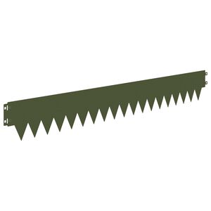 vidaXL Lawn Edging 30 pcs 103 x 15 cm Steel Olive Green