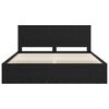 vidaXL Bed Frame with Headboard Black 200 x 200 cm Solid Pine Wood