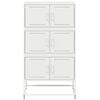 vidaXL Sideboard White 68.5x38.5x123.5 cm Steel