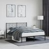 vidaXL Metal Bed Frame without Mattress with Headboard Black 140x200cm