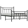 vidaXL Metal Bed Frame without Mattress with Footboard Black 107x203cm
