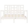 vidaXL Bed Frame without Mattress White King Size Solid Wood Pine