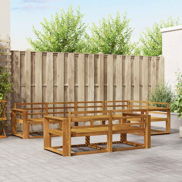 vidaXL Outdoor Sofa Set 7 pcs Natural Solid Acacia Wood