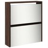 vidaXL Shoe Cabinet with Mirror 5-Layer Brown Oak 63x17x169.5 cm
