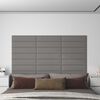 vidaXL Wall Headboard 12 pcs Light Grey 60 x 15 cm Fabric