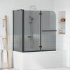 vidaXL Bi-Folding Shower Enclosure Dark Transparent 120 x 67 x 129 cm