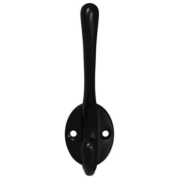 vidaXL Clothes Hook 12 pcs Black 102 x 29 x 47mm Zinc Alloy