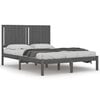 vidaXL Bed Frame without Mattress Grey 140x190 cm Solid Wood Pine