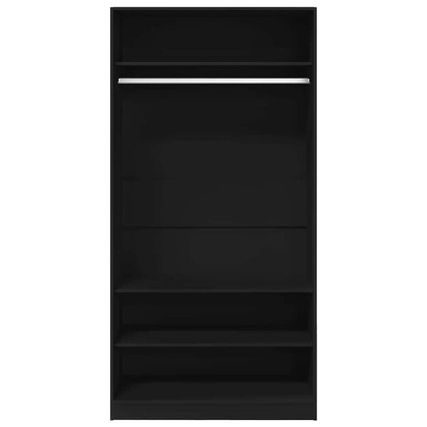 vidaXL Wardrobe Black 100x50x200 cm Engineered Wood