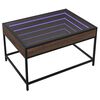vidaXL Coffee Table with Infinity LED Brown Oak 70x50x41 cm