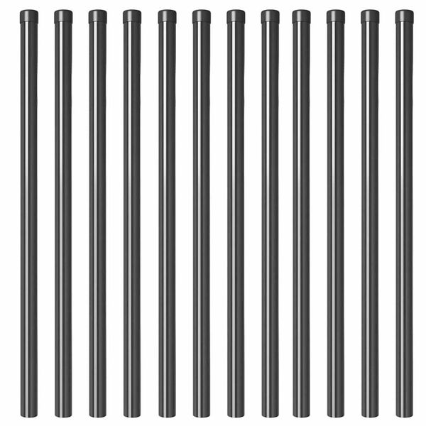 vidaXL Fence Posts 12 pcs Grey 100 cm Powder-coated steel