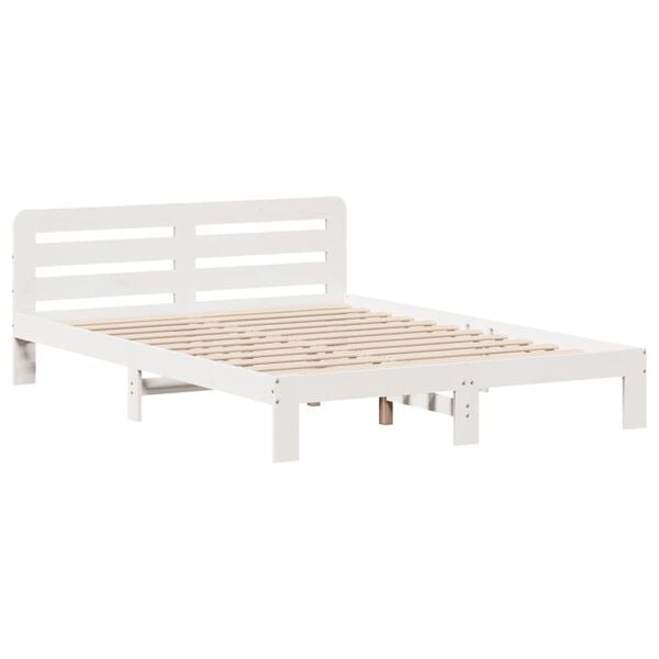 vidaXL Bed Frame without Mattress White 140x190 cm Solid Wood Pine