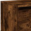 vidaXL Wall-mounted Bedside Cabinet with LED Lights Smoked Oak