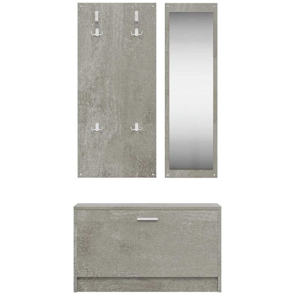 vidaXL 3-in-1 Shoe Cabinet Set Concrete Grey Engineered Wood