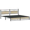 vidaXL Metal Bed Frame without Mattress Sonoma Oak 200x200 cm